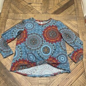 Women's Long Sleeve Mandala Print Top